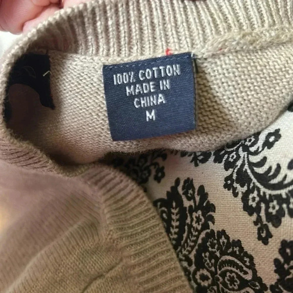 Izod Golf Men's Argyle Sweater Vest V Neck Size Large 100% Cotton Tan ⭐ - Picture 8 of 8